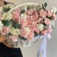 Роскошная корзина с гортензией диантусами и пионовидными розами