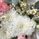 Потрясающий букет «Bloom Room» с белой гортензией, эустомой и хризантемами