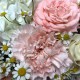 Композиция в коробке «Bloom Room» из гортензии, пионовидных кустовых роз, диантуса, ромашек и эвкалипта