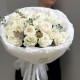 Букет « Лунная нежность» Bloom room из белых роз и эвкалипта