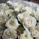 Букет « Лунная нежность» Bloom room из белых роз и эвкалипта