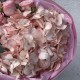 Розовый букет Зефирка  из гортензии, кустовой пионовидной розы с веточками ароматного эвкалипта в стильном оформлении