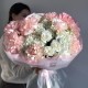 Ажурный букет с гортензией, французской розой и с пионовидной розой bloom room