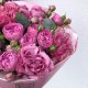 Малиновый букет «Bloom Room» с пионовидными розами и эвкалиптом