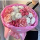 «Барби»   букет Bloom room в дизайнерском оформлении из кустовой розы, французской розы и хризантем