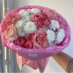 «Барби»   букет Bloom room в дизайнерском оформлении из кустовой розы, французской розы и хризантем
