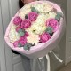 Волшебное мгновение   букет из кустовой розы, диантусов, эвкалипта и гортензии