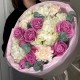 Волшебное мгновение   букет из кустовой розы, диантусов, эвкалипта и гортензии