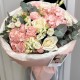 Шикарный авторский букет из гортензий, эустомы и роз