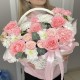 Шикарная корзина с розами, хризантемами, диантусами и эвкалиптом Bloom Room
