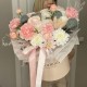 Шикарная коробка Bloom room «Счастье в руках» из роз, хризантем и диантусов