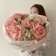 Пышный букет из французкой розы и альстромерии