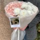 Нежность и пышность в одном букете!  Микс гортензии и хризантемы
