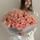 Большой букет из 51 розы «Персиковый джем»