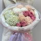 Неповторимый букет с дианиусом, кустовой пионовидной розы и гортензией