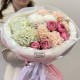 Неповторимый букет с дианиусом, кустовой пионовидной розы и гортензией