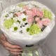 Дофаминовый букет Bloom Room  французских роз, пиона, хризантем и эустомы