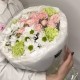 Дофаминовый букет Bloom Room  французских роз, пиона, хризантем и эустомы