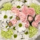 Дофаминовый букет Bloom Room  французских роз, пиона, хризантем и эустомы