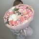 Пышный букет  Bloom room , французская роза, диантус, эвкалипт, хризантема