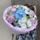 Дофаминовый букет Bloom room, в оформлении, гортензия, хризантема, пион, танацетум