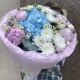 Дофаминовый букет Bloom room, в оформлении, гортензия, хризантема, пион, танацетум