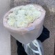 Монобукет белая роза Bloom room, в дизайнерском оформлении
