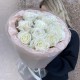 Монобукет белая роза Bloom room, в дизайнерском оформлении