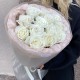 Монобукет белая роза Bloom room, в дизайнерском оформлении